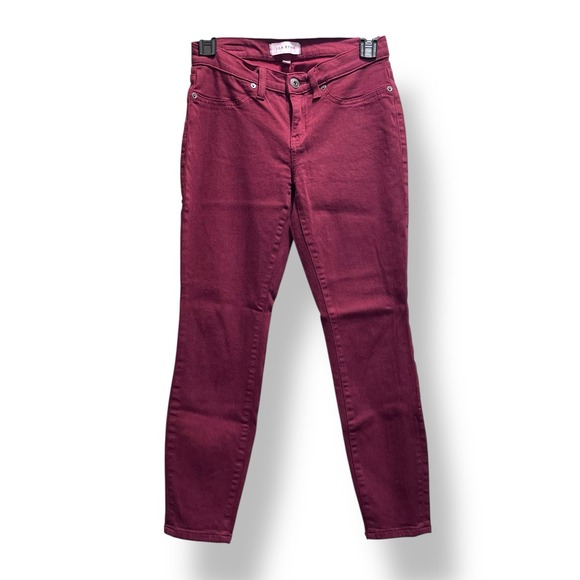 Lila Ryan Stretch Skinny Ankle Jeans in Tuscany Maroon 25P - Picture 1 of 7